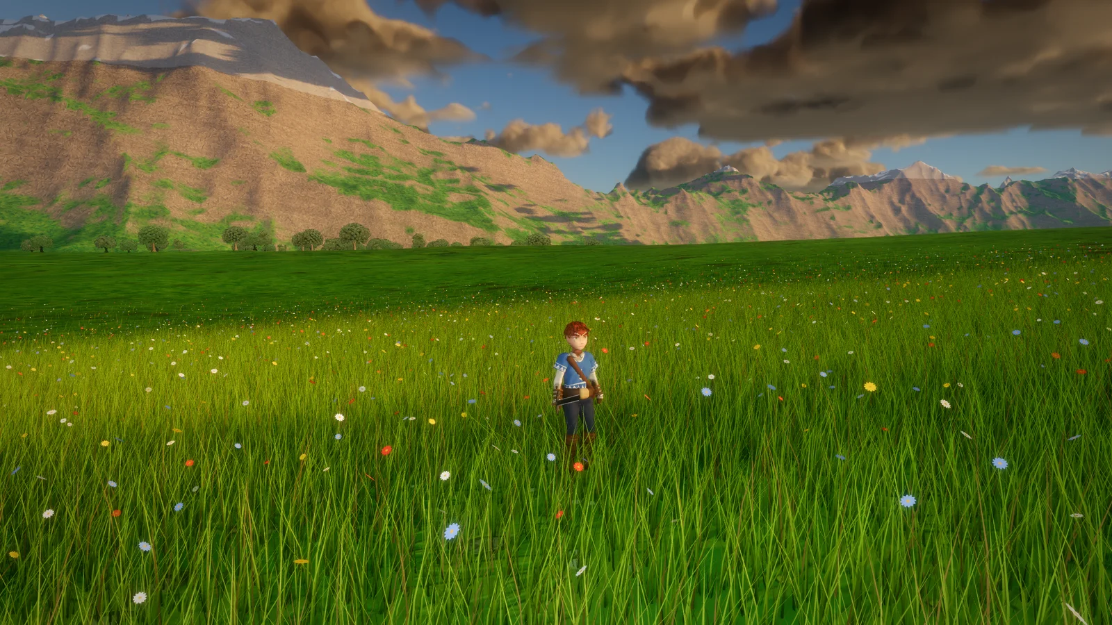 Rowan in a wide wildflower meadow in Hollowreach