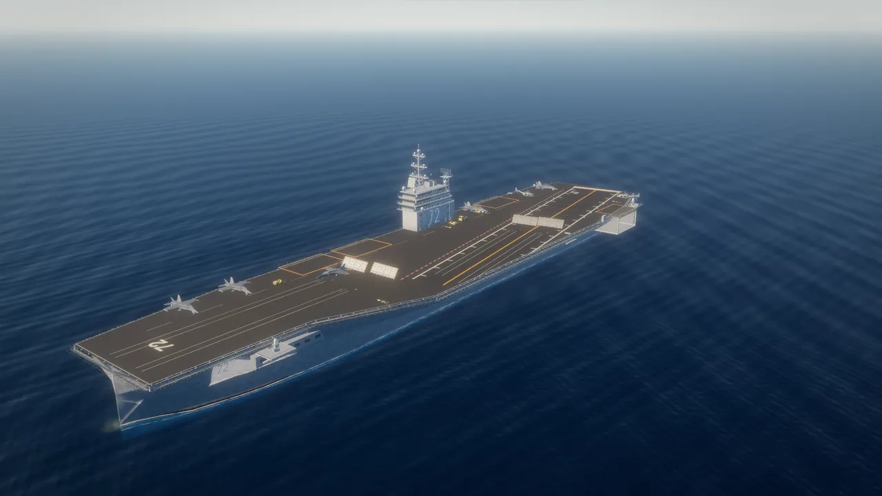 The carrier at sea