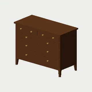 A wooden dresser