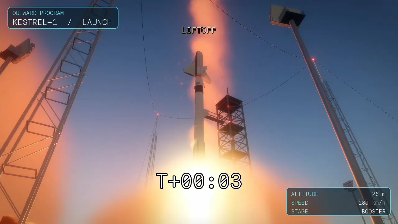 The rocket lifting off