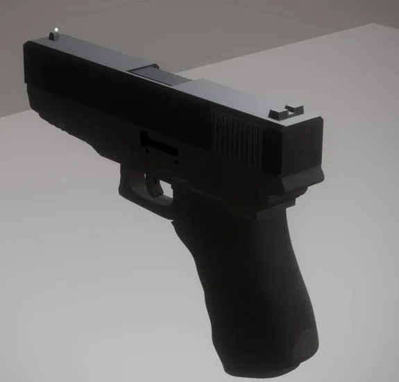 A forged service pistol close up