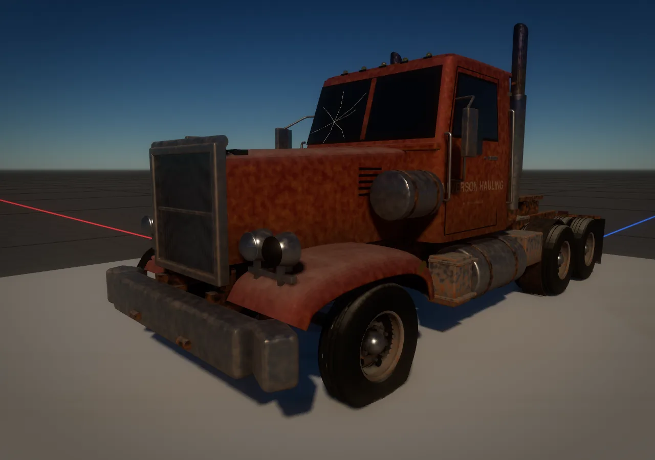 A truck cab rusted evenly all over