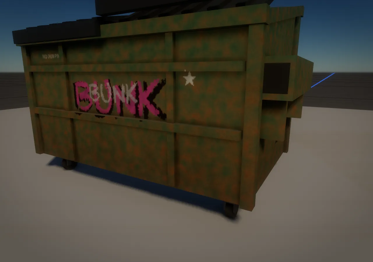 A dumpster with even noise all over
