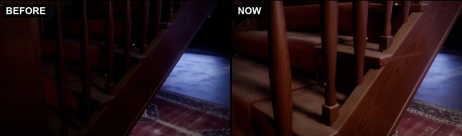 The Ashgrove staircase wood before and now