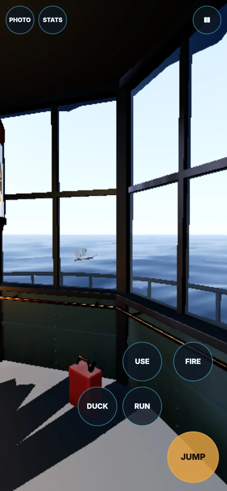 The Lighthouse in a phone-size browser with touch controls