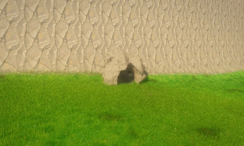 A cliff face with an obvious repeating rock pattern