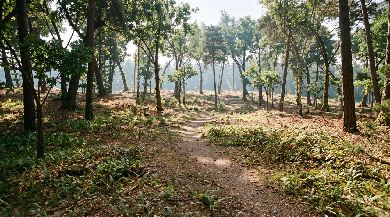 The same trail repainted as a photo by Nano Banana