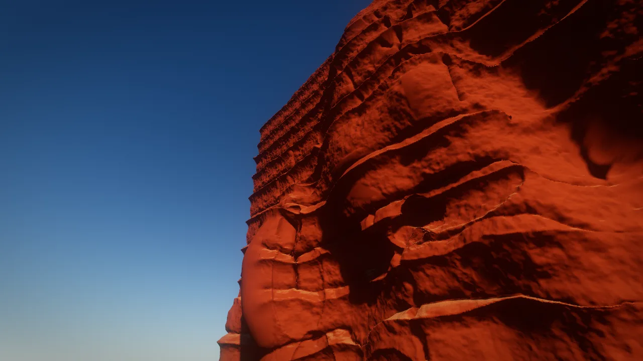 The canyon wall seen from below