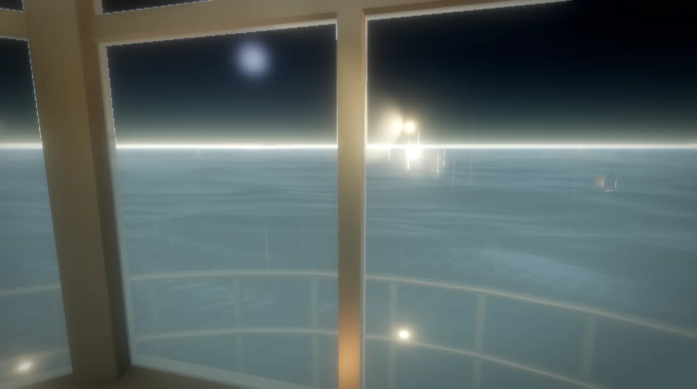 Looking out through the lighthouse glass