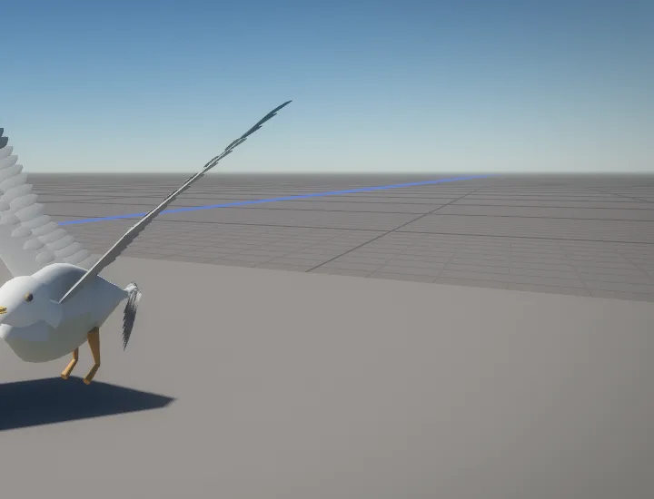 A gull posed with its wings raised