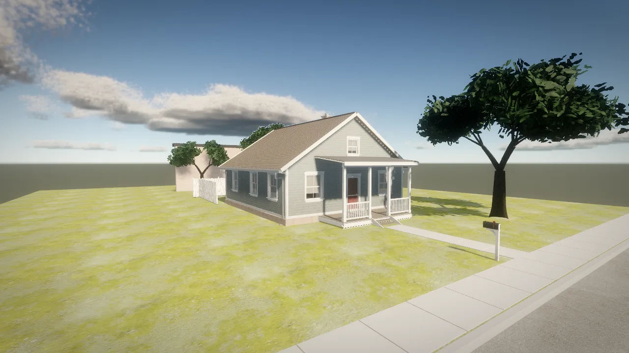 The first house made in Arcwright, seen from the street